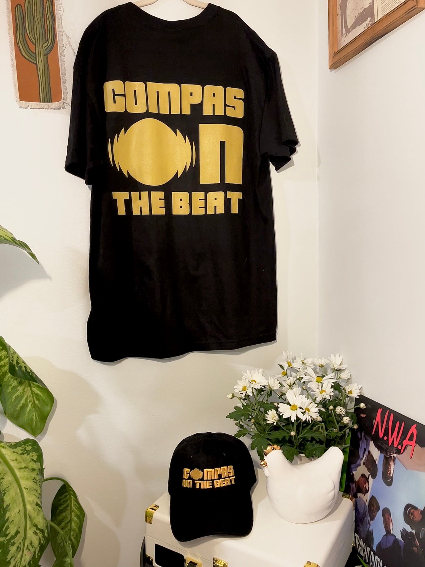 Compas Classic Collection Short Sleeve Black Tee with Brand Logos